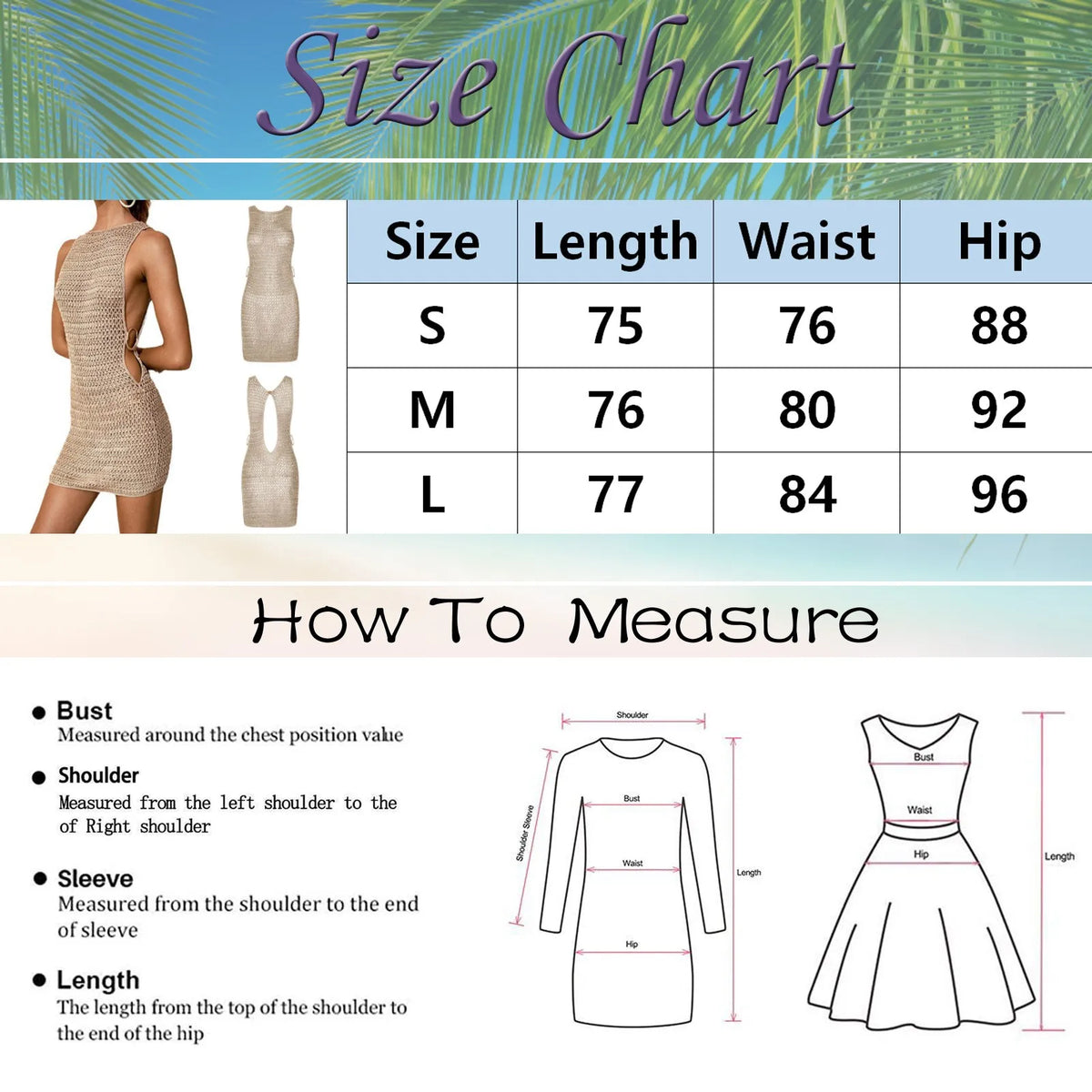 Crochet Cut-Out Backless Beach Cover-Up