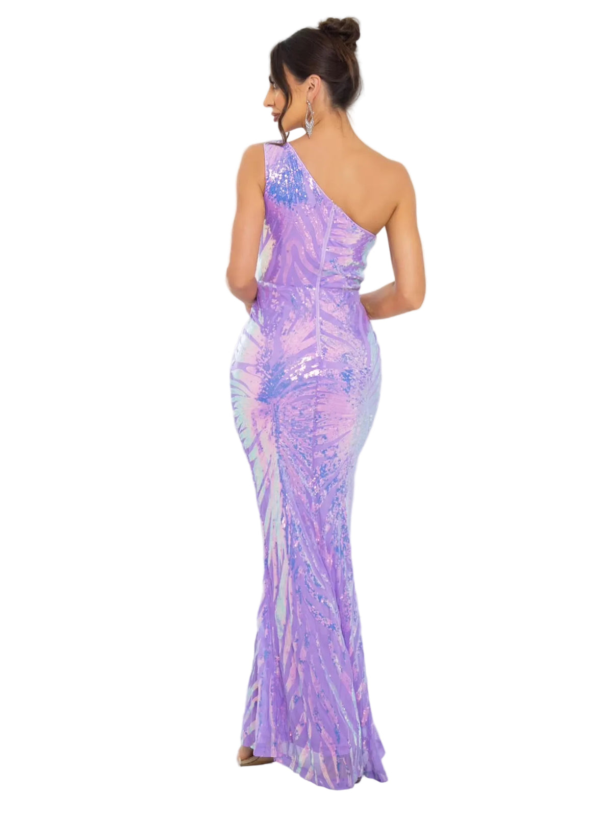Romagic One-Shoulder Sequined Evening Gown