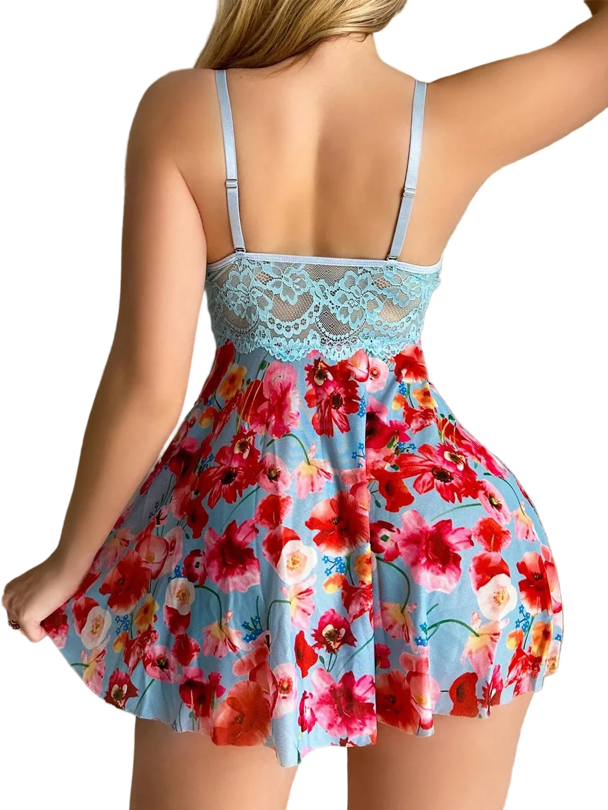 Floral Lace Babydoll Set