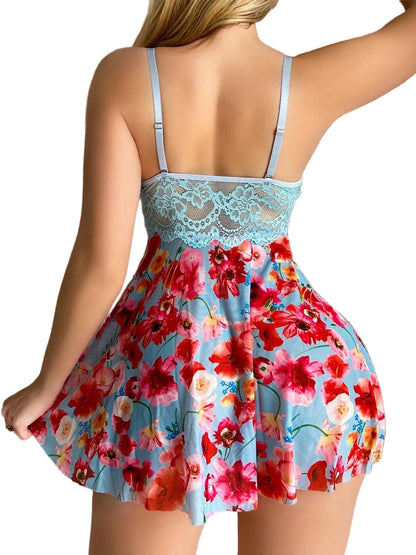 Floral Lace Babydoll Set