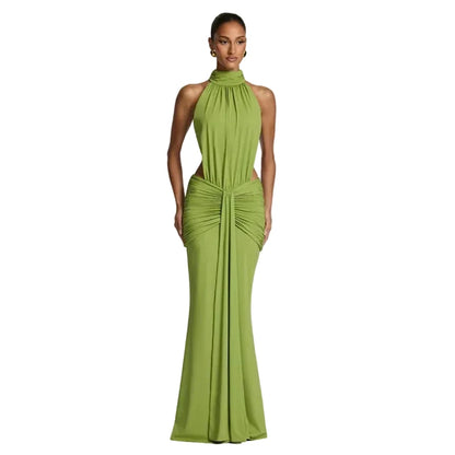 Elegant Backless Evening Fishtail Gown