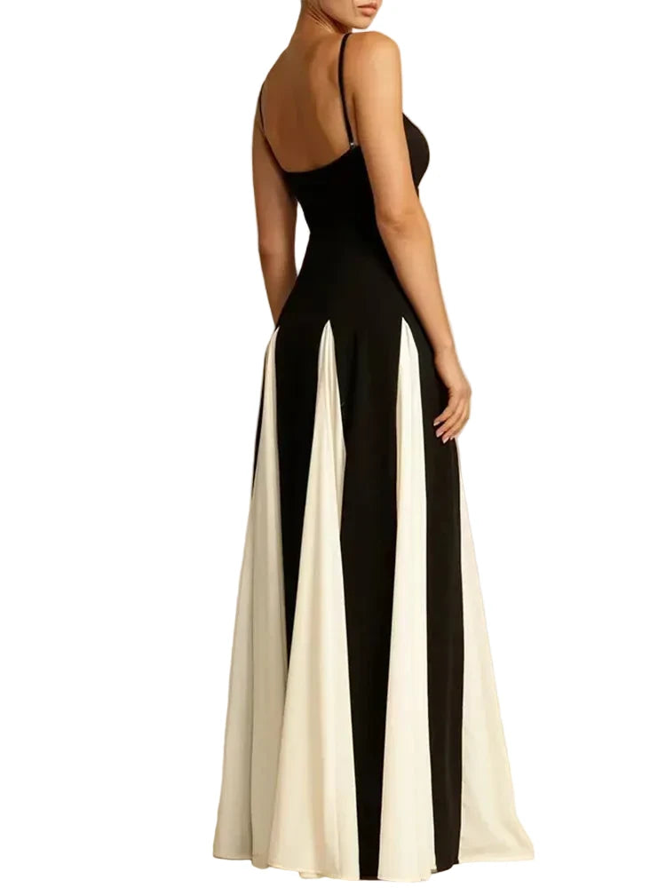 Elegant Splice Long Slip Dress
