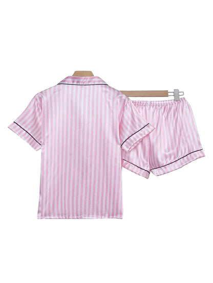 Striped Satin Pajama Set