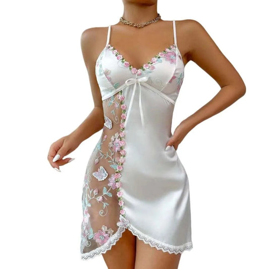 Embroidered Silk Nightgown