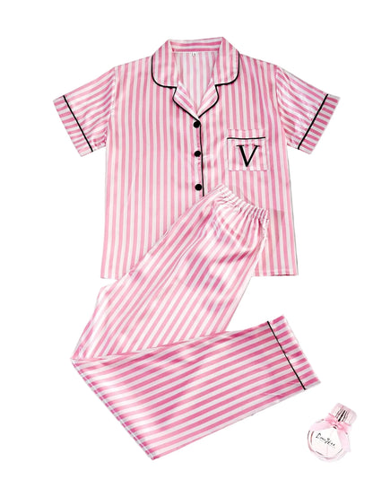 Classic Striped Satin Sleepwear