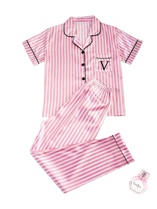 Classic Striped Satin Sleepwear