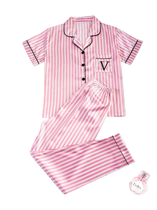 Classic Striped Satin Sleepwear