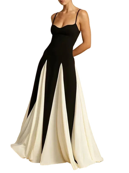 Elegant Splice Long Slip Dress