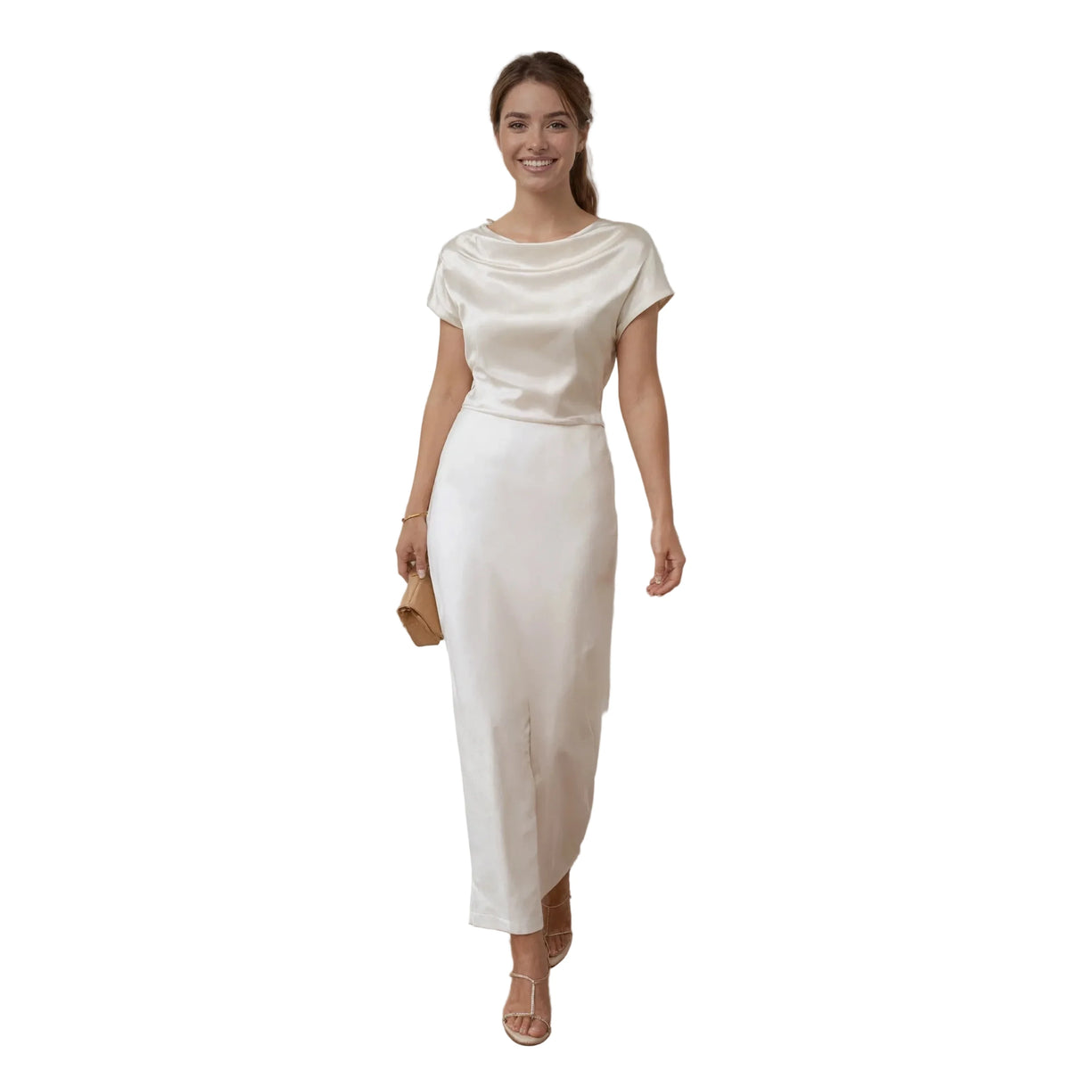 Elegant Satin Crop Top & Maxi Skirt Set