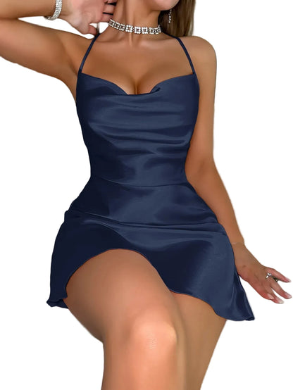 Satin Halter Mini Nightdress