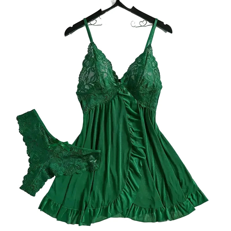 Sexy Lace Sleepwear Dress Set