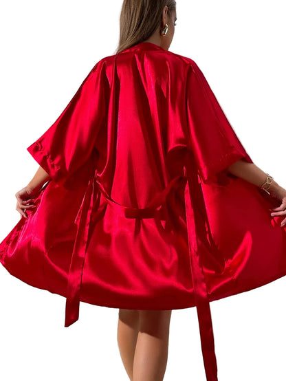 Women's 3-Piece Satin Pajama Set