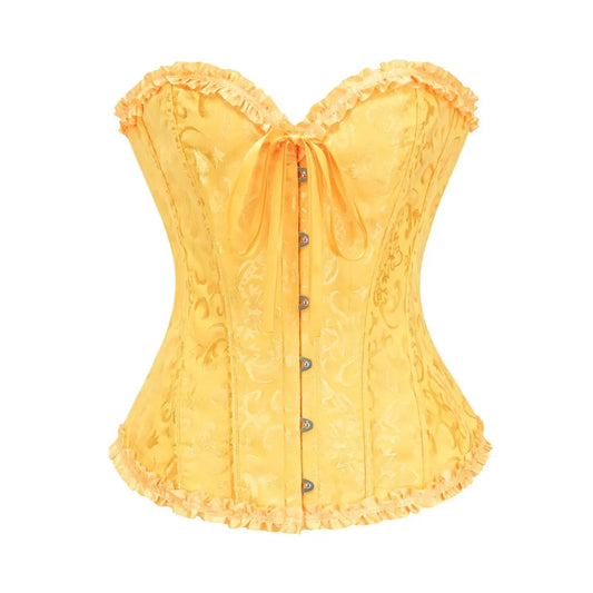 Lace-Up Ruffled Corset Bustier Top
