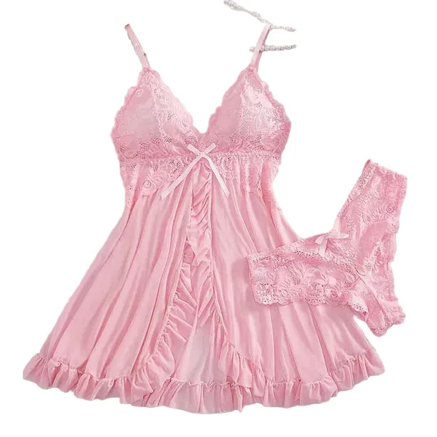 Sexy Lace Sleepwear Dress Set