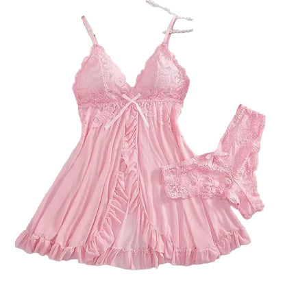 Sexy Lace Sleepwear Dress Set