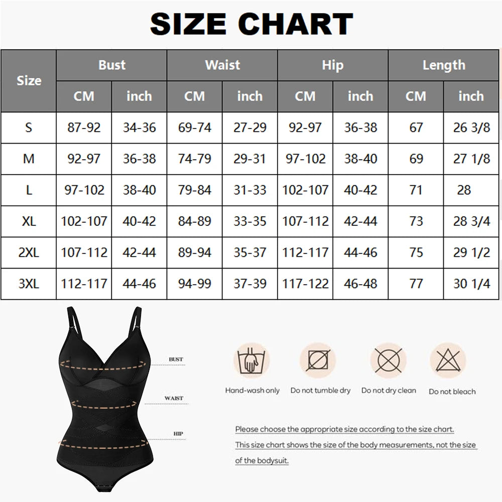 Women's V-Neck Shaping Bodysuit with Butt Lifter