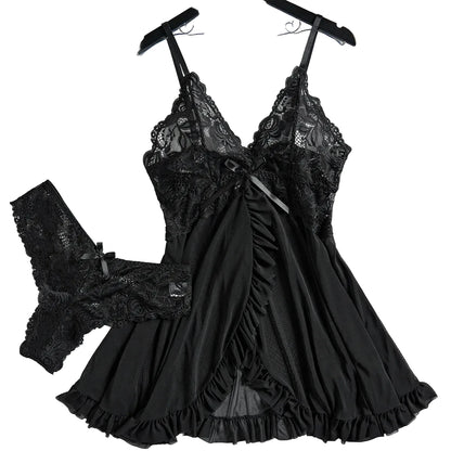 Sexy Lace Sleepwear Dress Set