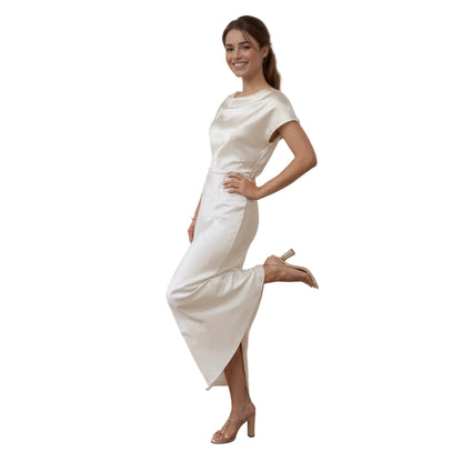 Elegant Satin Crop Top & Maxi Skirt Set