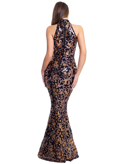 Floral Sequin Maxi Dress