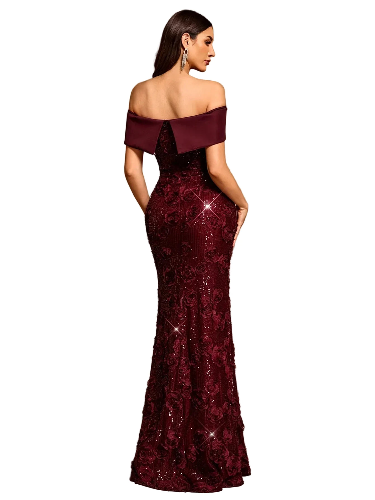 Shiny Off Shoulder Mermaid Evening Dress