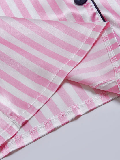 Striped Satin Pajama Set