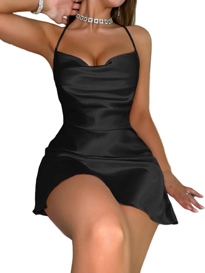 Satin Halter Mini Nightdress