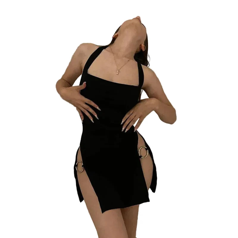 Spaghetti Strap Backless Bodycon Mini Dress