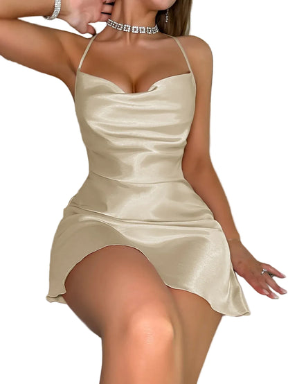 Satin Halter Mini Nightdress