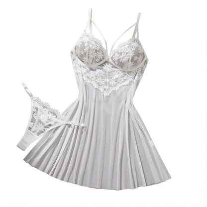 White Lace Babydoll Lingerie Set