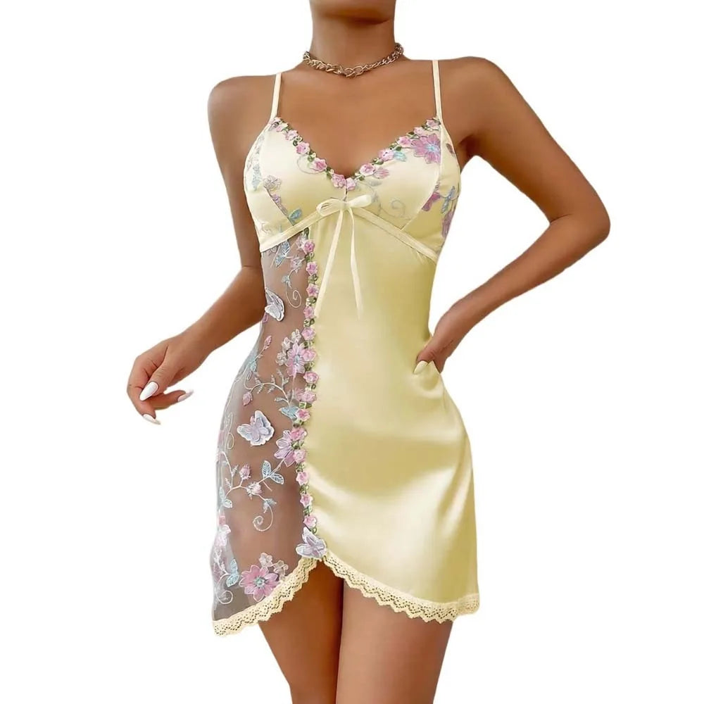 Embroidered Silk Nightgown