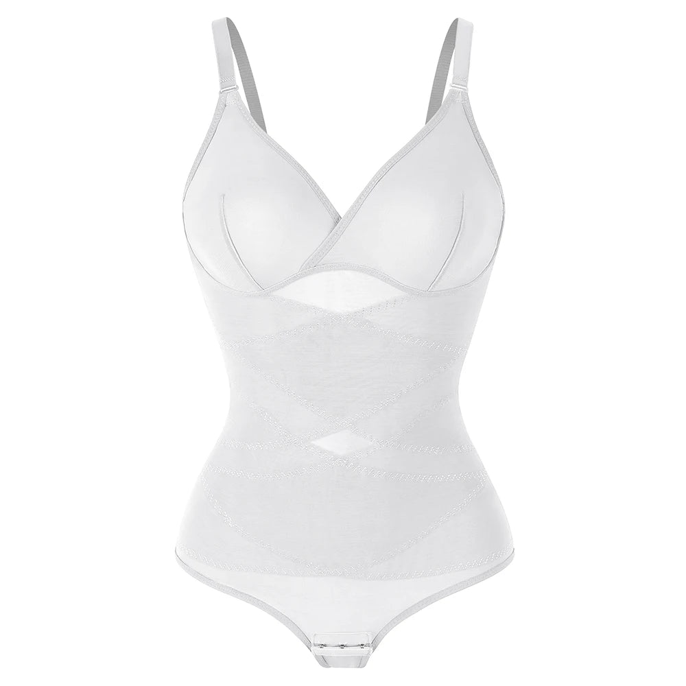 Women's V-Neck Shaping Bodysuit with Butt Lifter