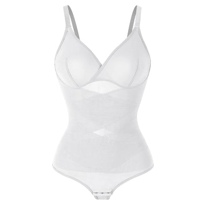 Women's V-Neck Shaping Bodysuit with Butt Lifter