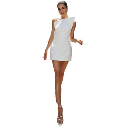 Asymmetric Off-Shoulder Bodycon Mini Dress