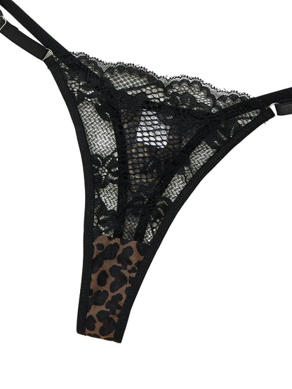 Leopard Print Lace Lingerie Set
