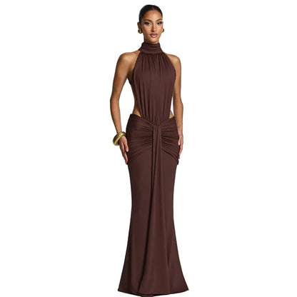 Elegant Backless Evening Fishtail Gown