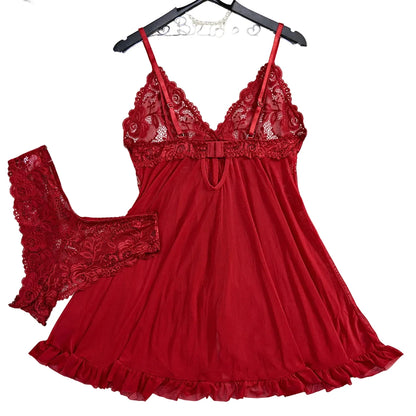 Sexy Lace Sleepwear Dress Set
