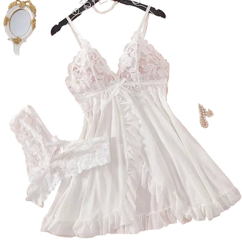 Sexy Lace Sleepwear Dress Set