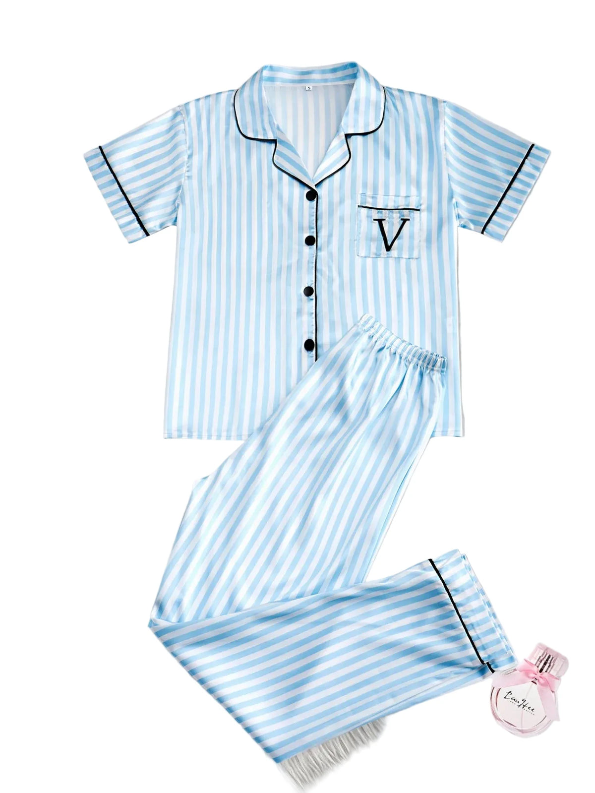 Classic Striped Satin Sleepwear
